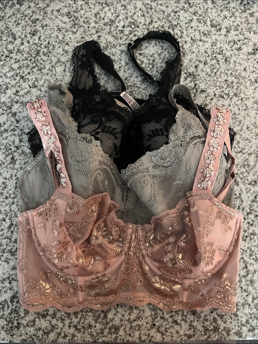 lot of 3 victoria’s secret longline bras